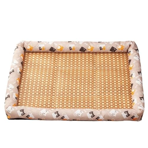 BooeDareno Haustier-Sommermatte, kühlendes Sofa, atmungsaktiv, feuchtigkeitsbeständig, Rattan-Katzenmatte (graues Kätzchen, S) von BooeDareno