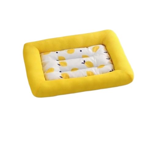 BooeDareno Sommer-Kühlmatte für Haustiere, Fruchtform, kühles Eisseide, Isomatte für Hund, Katze, Kleintiere, weich, feuchtigkeitsbeständige Matratze (-S-Lemon) von BooeDareno