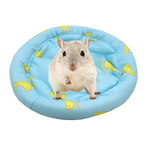 1 x rundes kühlendes Hamsterbett für Hamster, Igel, Eichhörnchen, Mäuse, Ratten, Eichhörnchen, Meerschweinchen und andere Kleintiere, blaue Banane von Booge