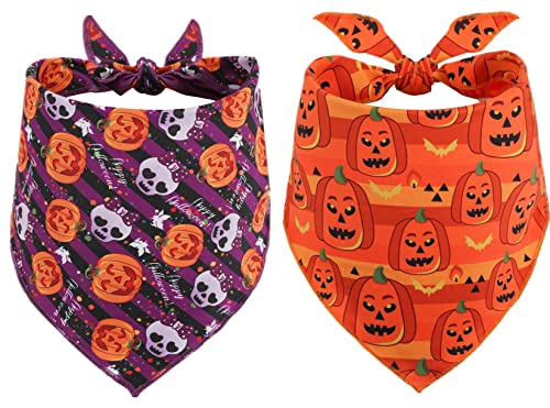 2 Pack Dog Bandana Halloween, Triangle Bibs Scarf for Halloween, Holiday Pet Neckerchief for Dogs Pets von BoomBone