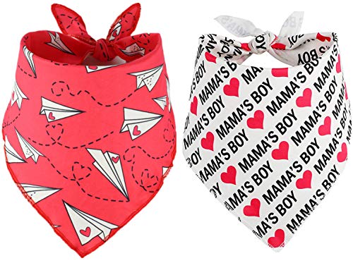 2 Stück Valentinstag Hundehalstuch, Welpen, Valentinstags-Schals für kleine, mittelgroße und große Hunde und Katzen von BoomBone