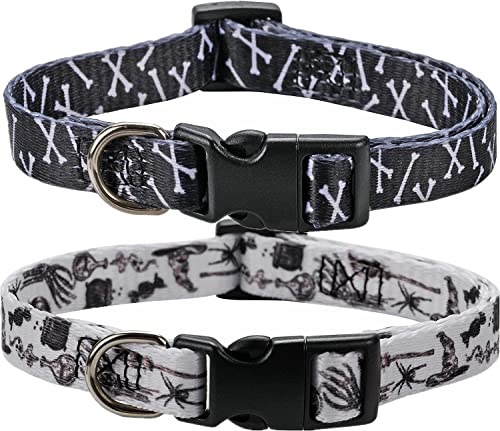 Halloween-Hundehalsband, Vampir-Totenkopf-Hundehalsband, verstellbar, für kleine Hunde, 2 Stück von BoomBone