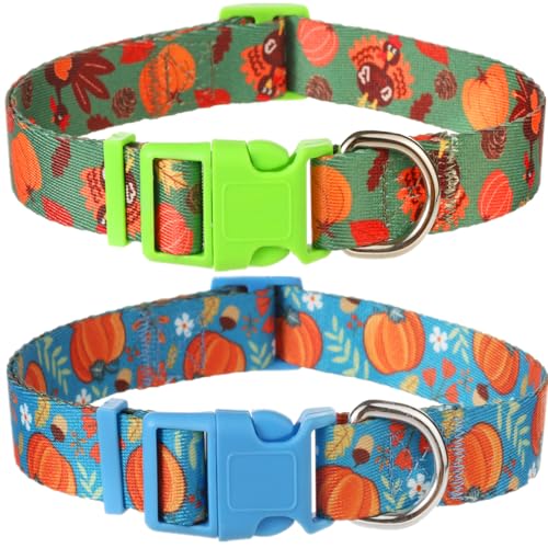 Thanksgiving-Hundehalsband für kleine Hunde, Schnellverschluss, Herbst-Hundehalsband von BoomBone