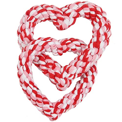 Valentines Hundespielzeug, ineinandergreifendes Herz, Seilspielzeug, kleine, mittelgroße Hundespielzeug von BoomBone