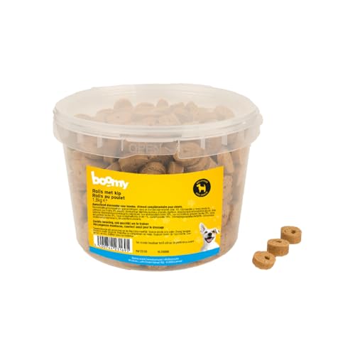 Boomy - Rolls mit Huhn – Weiche Hundesnacks zum Training oder zwischendurch – Hundebonbons im wiederverschließbaren Eimer - Kaurollen - 1,8kg Boomy - Rolls mit Huhn – Weiche Hundesnacks zum Training oder zwischendurch – Hundebonbons im wiederverschließbaren Eimer - Kaurollen - 1,8kg von Boomy