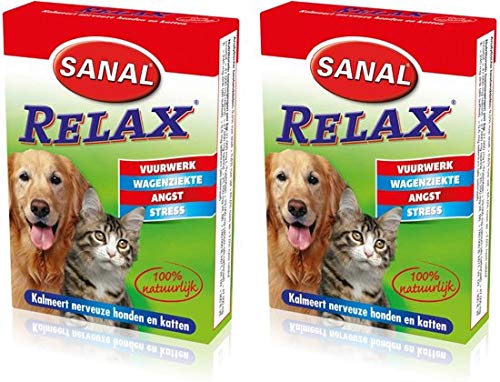 Sanal Relax 100% natuurlijk kalmeermiddel voor Hond en Kat per 2 verpakkingen Van 15 tabletten von Boon