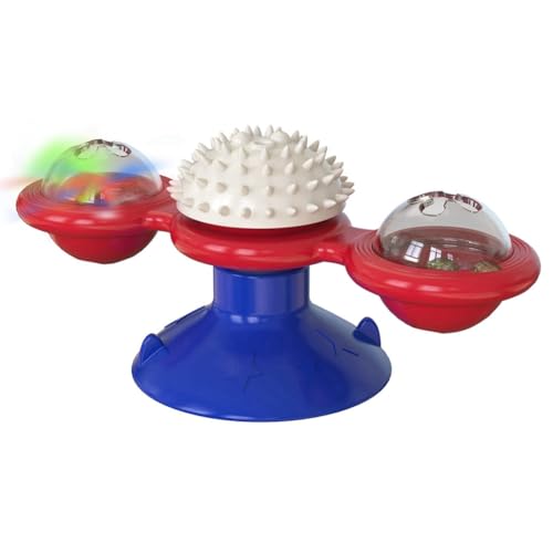 Booso Windmühlen-Katzenspielzeug, Interaktives Haustierspielzeug für Katzen, Puzzle-Katzenspiel, Spielzeug mit Drehscheibe für Kätzchen, Blau Booso Windmühlen-Katzenspielzeug, Interaktives Haustierspielzeug für Katzen, Puzzle-Katzenspiel, Spielzeug mit Drehscheibe für Kätzchen, Blau von Booso