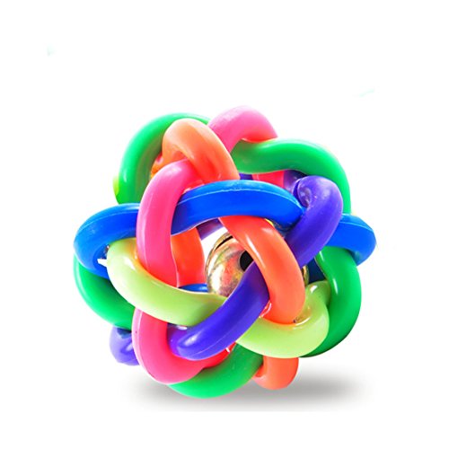 Boowhol Hundespielzeug Ball Bunter Spielzeugball Regenbogen Naturkautschuk Spielzeug Bälle Gummiball Kauspielzeug ür Hunde (Durchmesser 6cm) von Boowhol