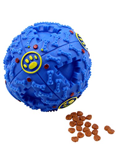 Boowhol Hundespielzeug Ball aus Naturkautschuk Spielzeug Quietscher Hundeball Kauspielzeug für besonders hohen Spiel-Spaß & perfekte Zahn-Pflege (Durchmesser 10 cm, Blau) von Boowhol