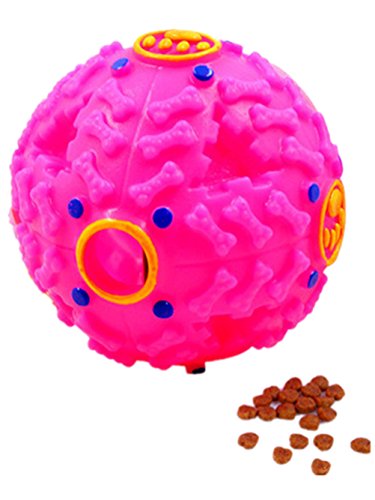 Boowhol Hundespielzeug Ball aus Naturkautschuk Spielzeug Quietscher Hundeball Kauspielzeug für besonders hohen Spiel-Spaß & perfekte Zahn-Pflege (Durchmesser 10 cm, Pink) von Boowhol