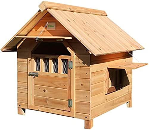 Hundehütte Für Den Außenbereich, Für Drinnen Und Draußen, Hundehütte Aus Holz, Heimtierbedarf, Haustierhütte Mit Türen Und Doppelfenstern, Leicht Zu Reinigen,Braun,69x67x66cm,YUYANAIAI Hundehütte Für Den Außenbereich, Für Drinnen Und Draußen, Hundehütte Aus Holz, Heimtierbedarf, Haustierhütte Mit Türen Und Doppelfenstern, Leicht Zu Reinigen,Braun,69x67x66cm,YUYANAIAI von Bor