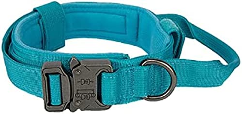 Verstellbares Haustierhalsband, Taktisches Hundehalsband, Nylon-Hundehalsband Mit Kontrollgriff, Haustierhalsband Für Mittelgroße Und Große Hunde, Blau, M,YUYANAIAI von Bor