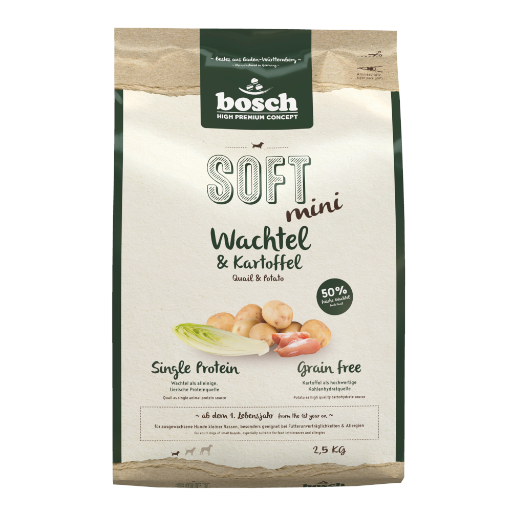 Bosch HPC Soft Mini Wachtel & Kartoffel - Sparpaket: 3 x 2,5 kg Bosch HPC Soft Mini Wachtel & Kartoffel - Sparpaket: 3 x 2,5 kg von Bosch HPC Soft