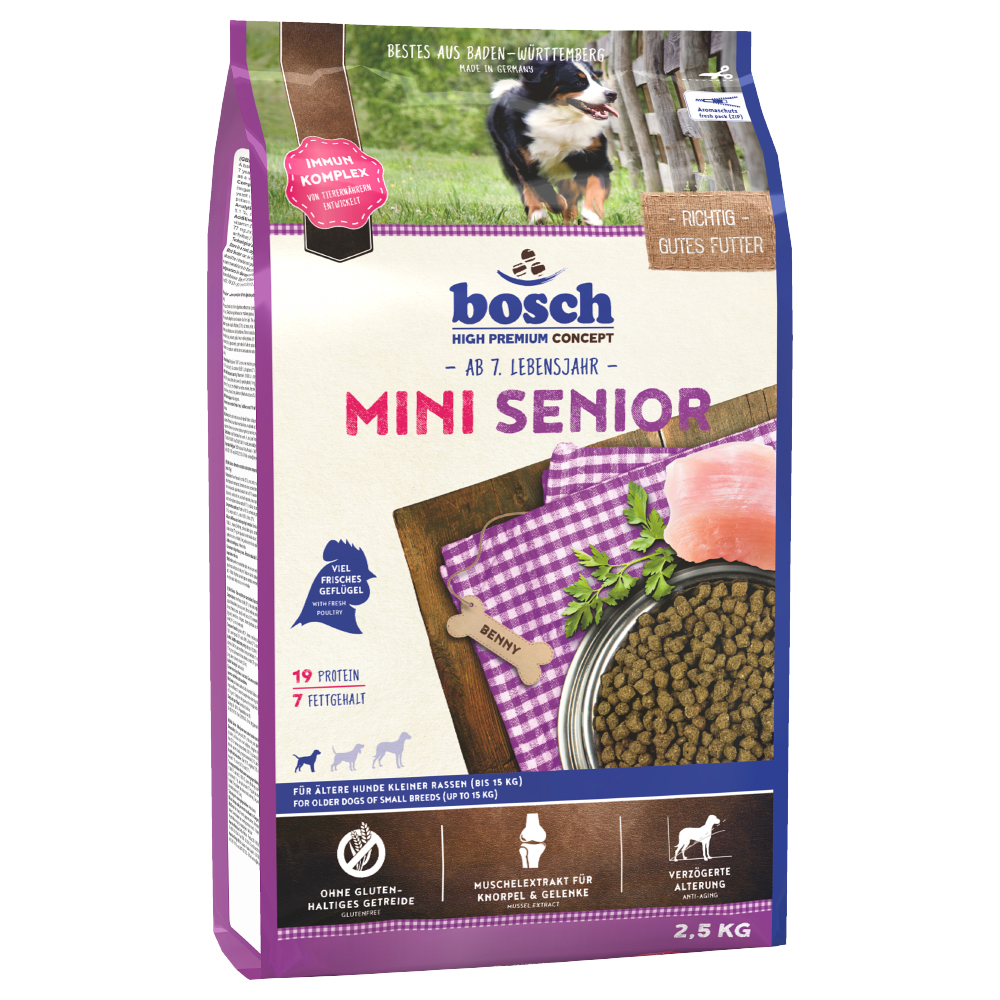 bosch Sparpaket (2 x Großgebinde) - Mini Senior (3 x 2,5 kg) von Bosch High Premium concept