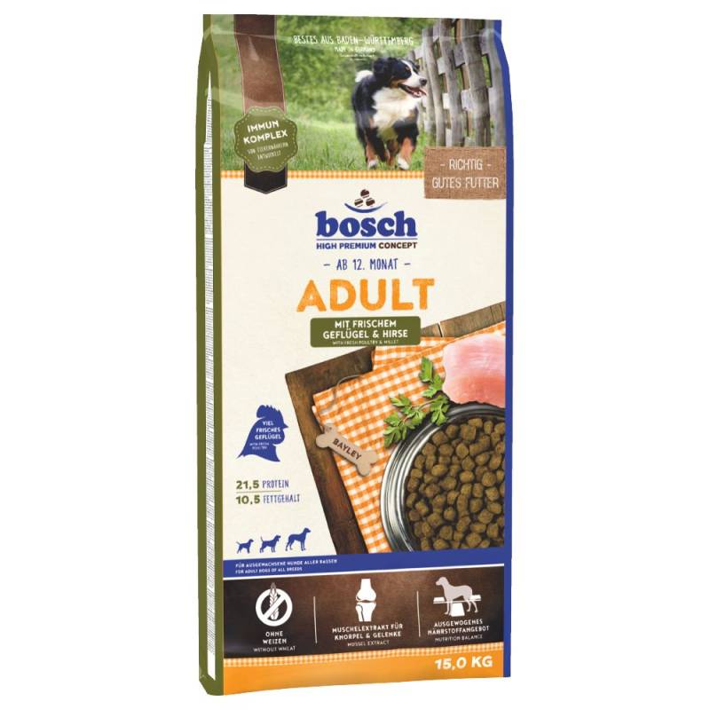 bosch Adult Geflügel & Hirse - Sparpaket: 2 x 15 kg bosch Adult Geflügel & Hirse - Sparpaket: 2 x 15 kg von Bosch High Premium concept
