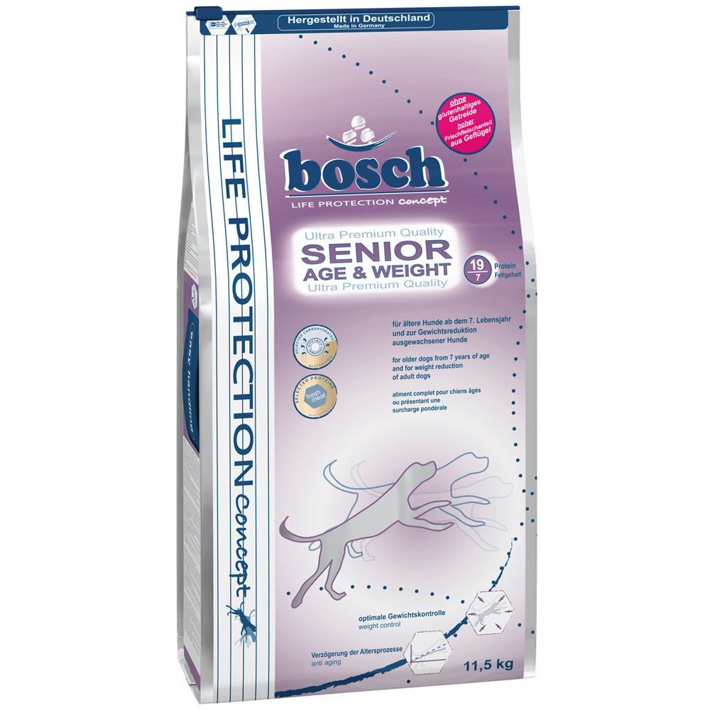 Sparpaket: 2 x Großgebinde bosch Senior im gemischten Paket - Senior (12,5 kg ) / Senior Age & Weight (11,5 kg) von Bosch Life Protection concept