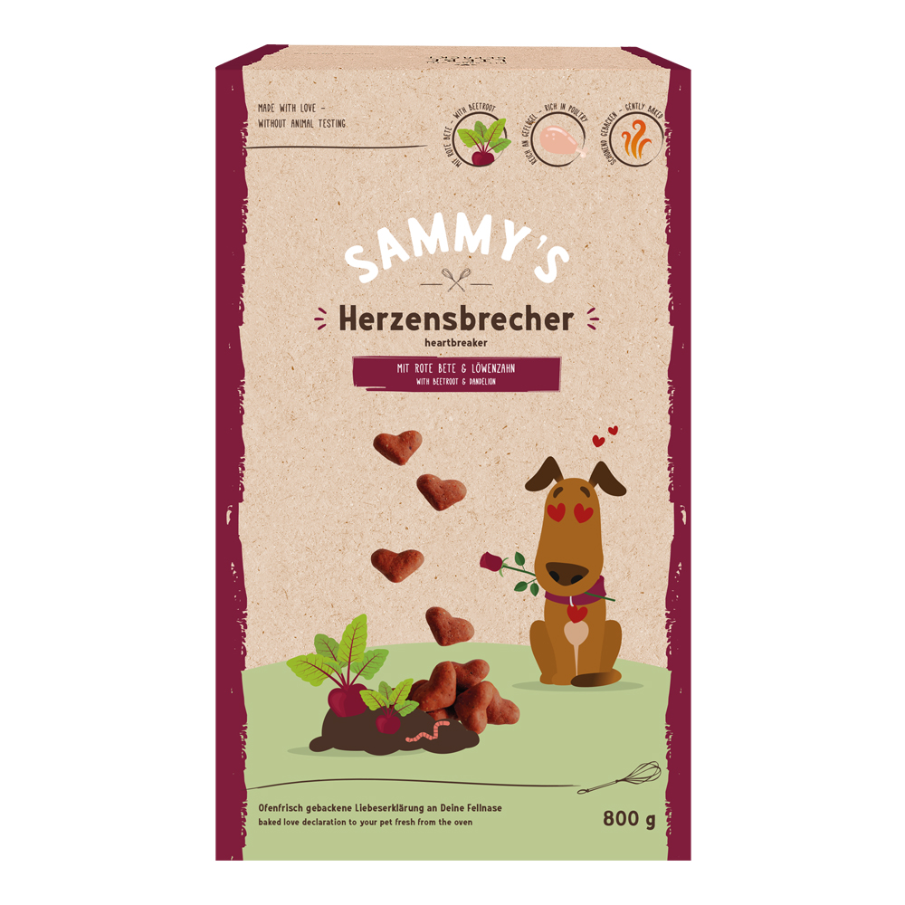 Sammy's Herzensbrecher  - Sparpaket: 3 x 800 g von Bosch Sammy`s Snack concept