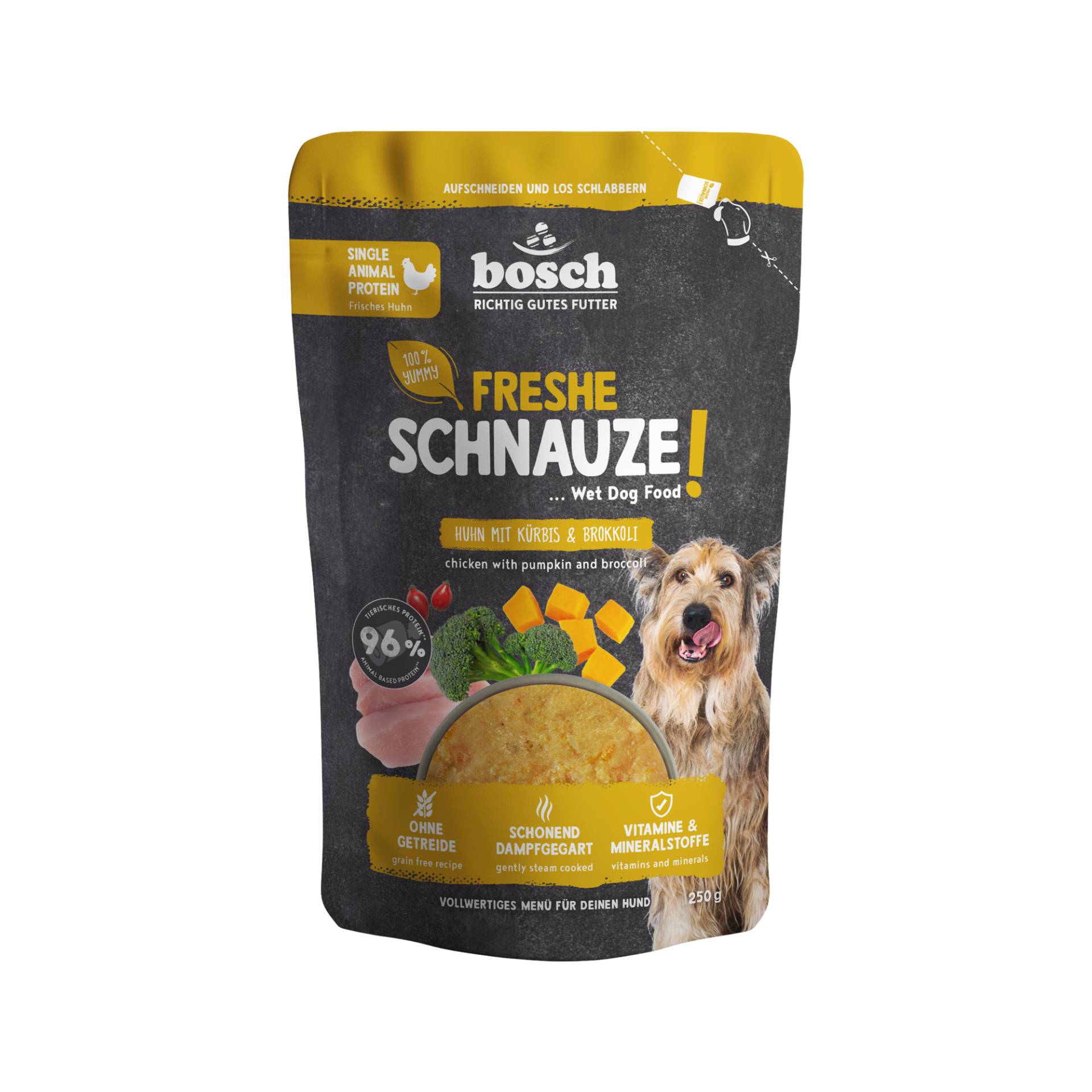 Bosch Freshe Schnauze - Huhn, Kürbis & Brokkoli - 8 x 250 g Bosch Freshe Schnauze - Huhn, Kürbis & Brokkoli - 8 x 250 g von Bosch