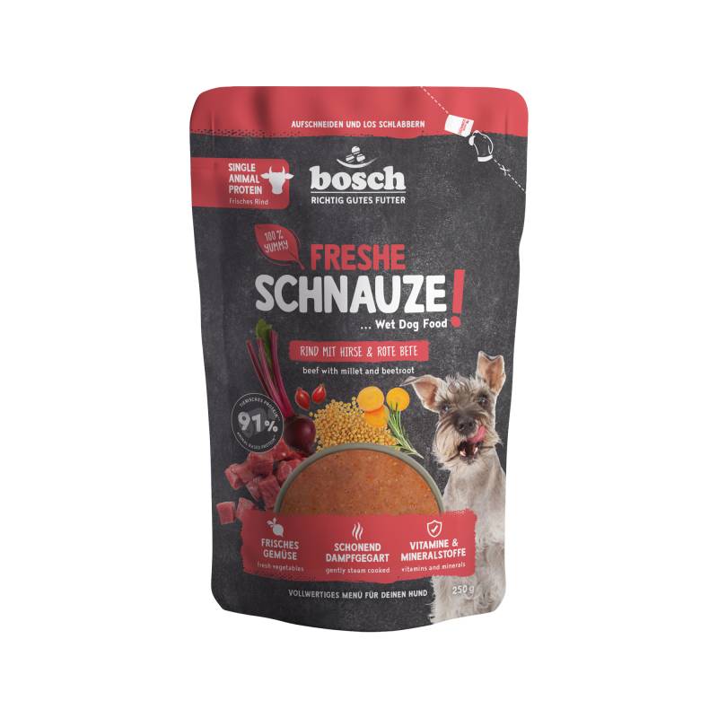Bosch Freshe Schnauze - Rind, Hirse & Rote Bete - 8 x 250 g Bosch Freshe Schnauze - Rind, Hirse & Rote Bete - 8 x 250 g von Bosch