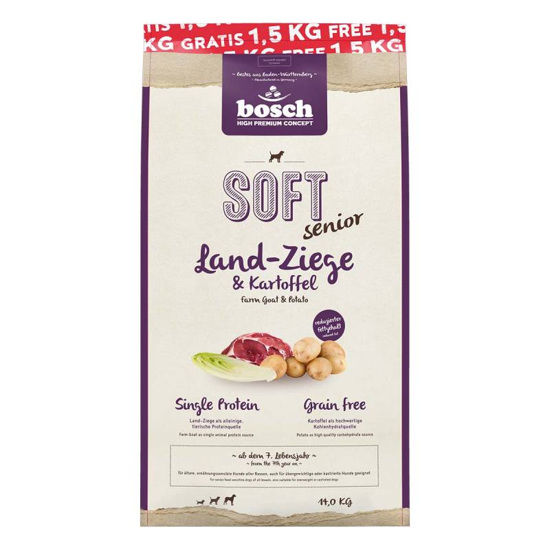 Bosch HPC Soft Senior Ziege + Kartoffel 12,5+1,5kg gratis von Bosch