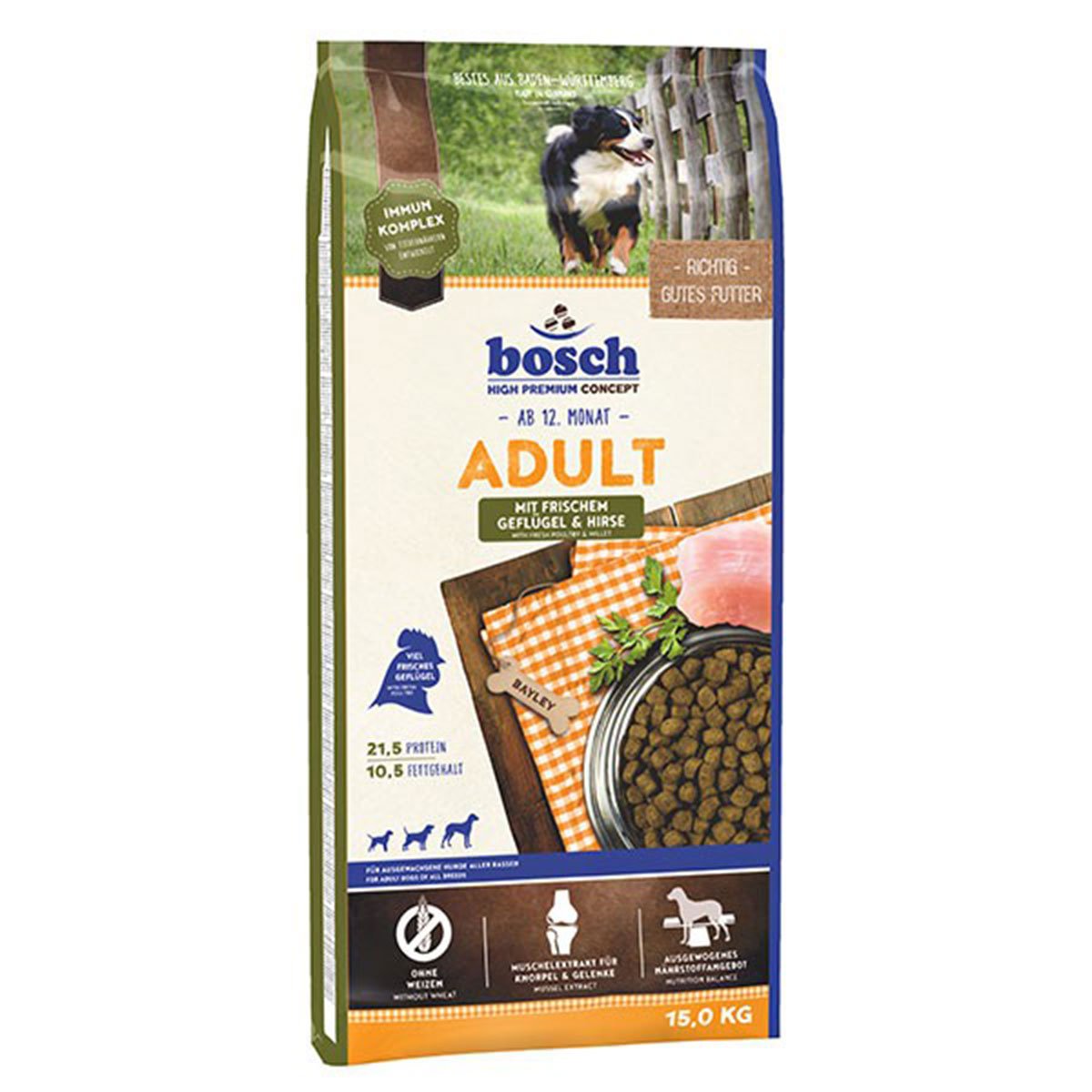 Bosch Hundefutter Adult Geflügel & Hirse 15kg von Bosch