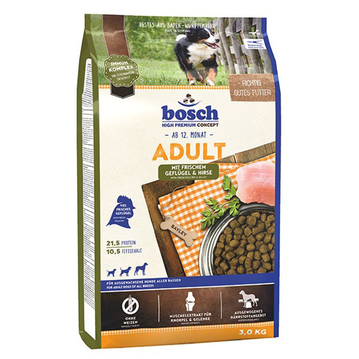 Bosch Hundefutter Adult Geflügel & Hirse 2x15kg von Bosch