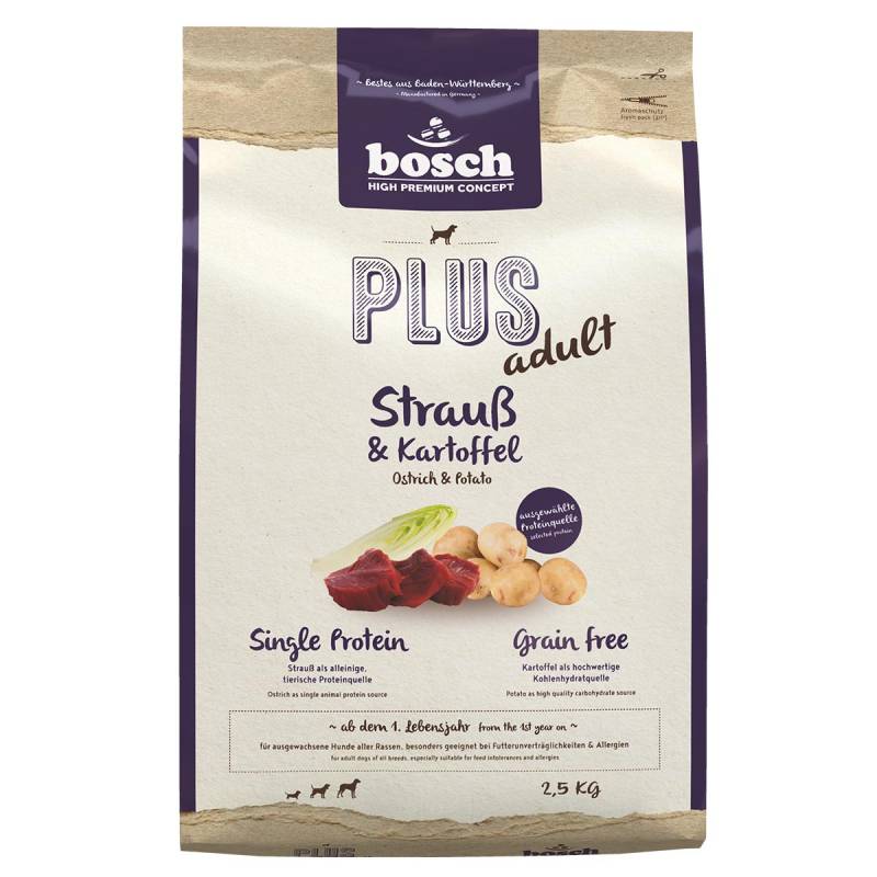 Bosch PLUS Hunde-Trockenfutter Strauß & Kartoffel 2,5kg von Bosch