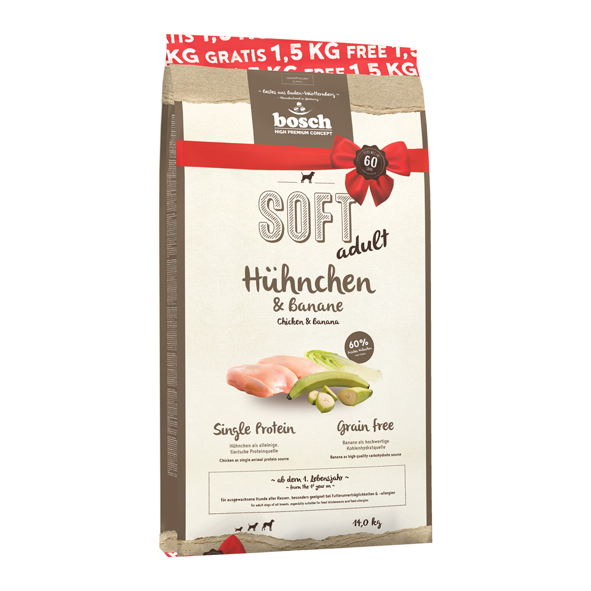 Bosch SOFT Hundefutter Hühnchen und Banane 12,5+1,5kg gratis Bosch SOFT Hundefutter Hühnchen und Banane 12,5+1,5kg gratis von Bosch