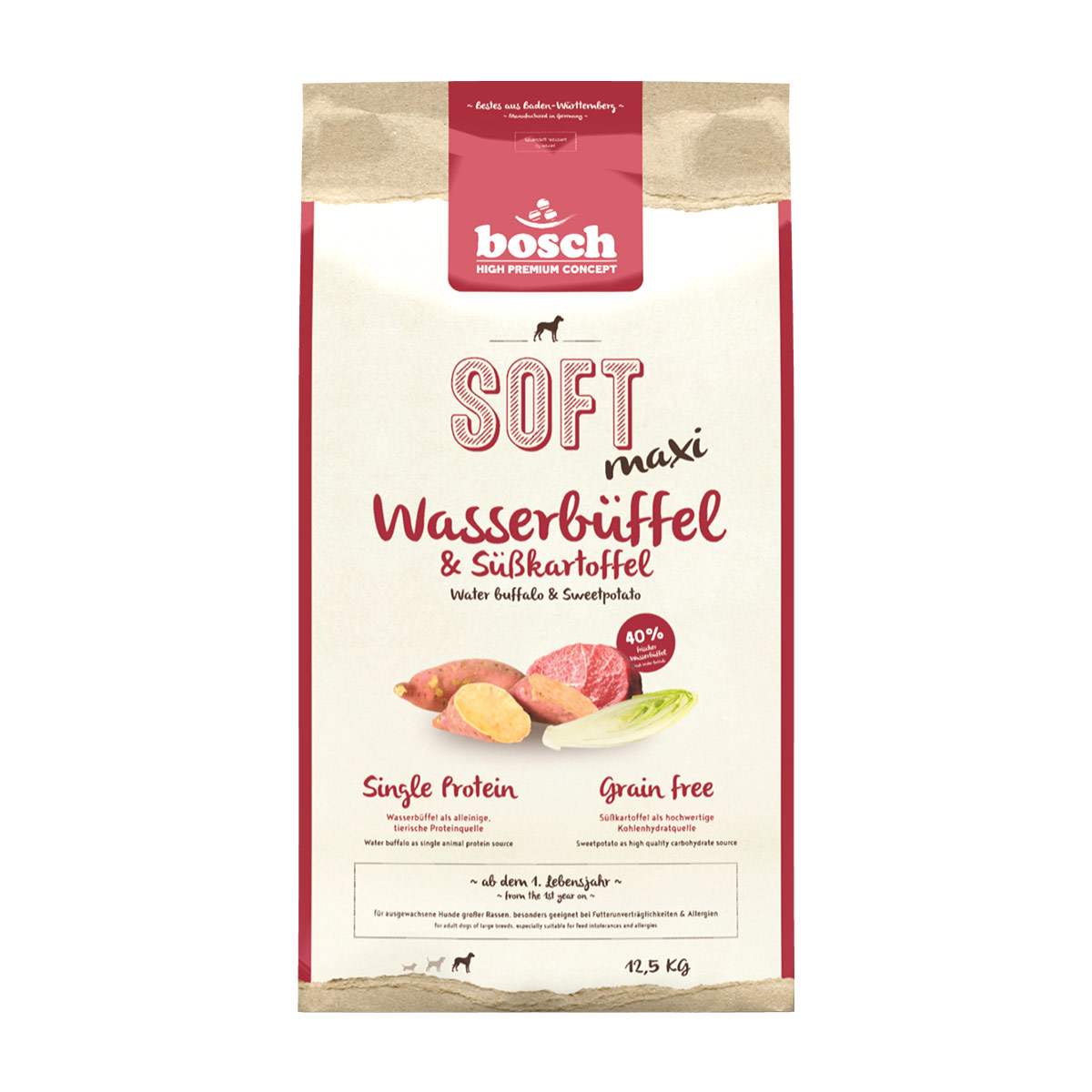Bosch SOFT Maxi Wasserbüffel und Süßkartoffel 12,5kg Bosch SOFT Maxi Wasserbüffel und Süßkartoffel 12,5kg von Bosch