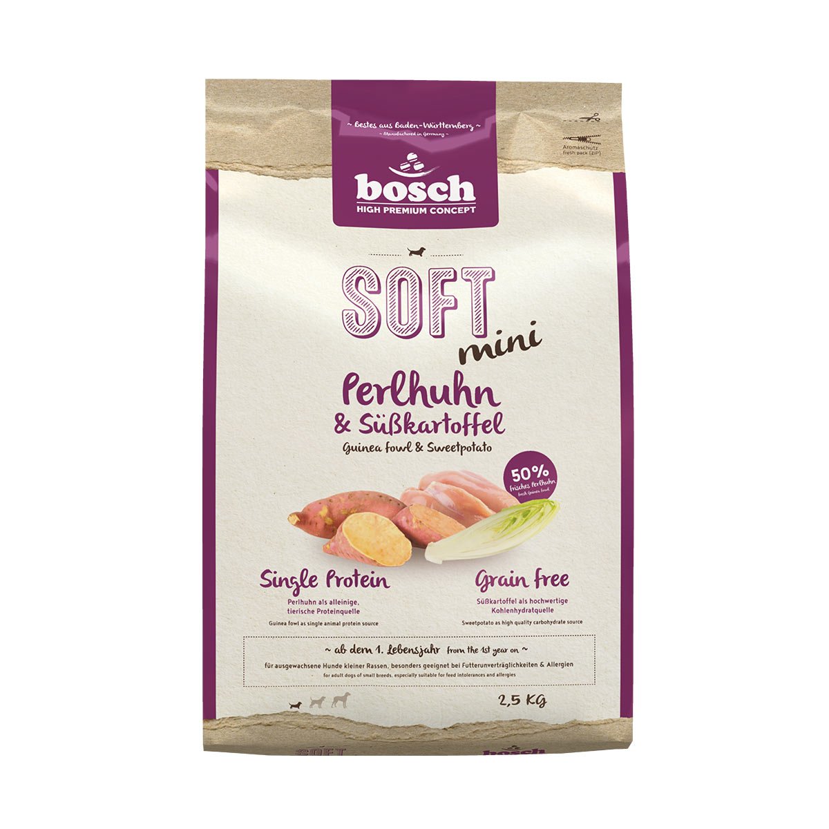 Bosch SOFT Mini Perlhuhn und Süßkartoffel 4 x 2,5kg von Bosch