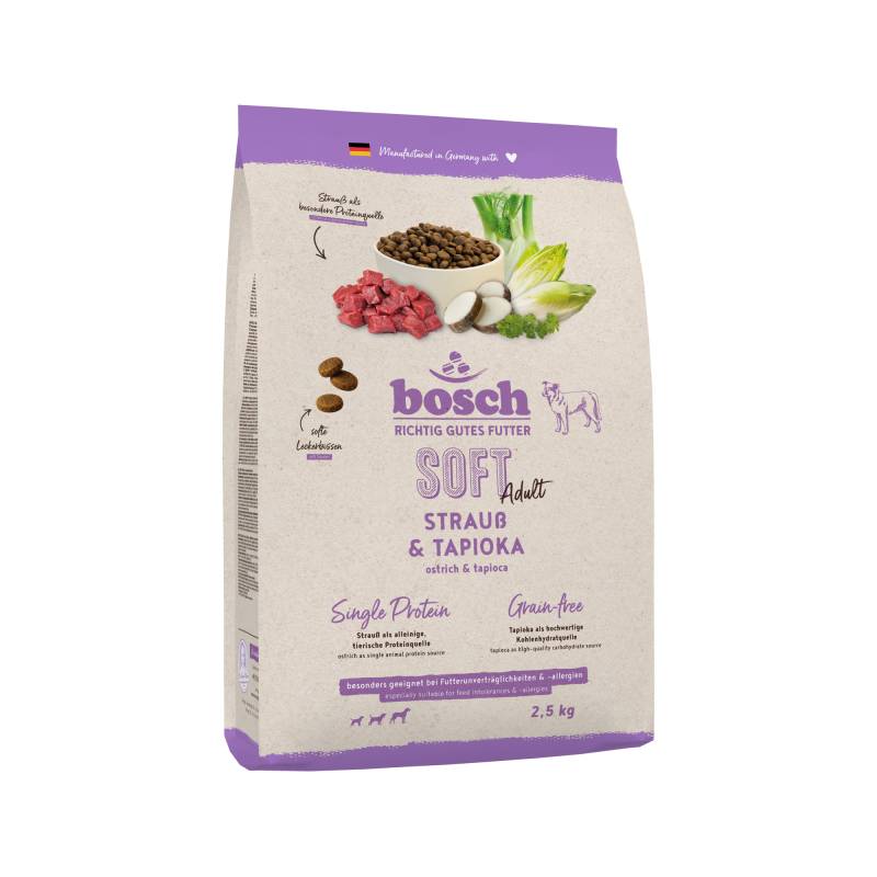 Bosch Soft Adult Hundefutter - Strauß & Tapioka - 2,5 kg Bosch Soft Adult Hundefutter - Strauß & Tapioka - 2,5 kg von Bosch