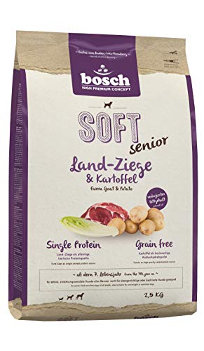 bosch HPC SOFT Senior Ziege & Kartoffel | halbfeuchtes Hundefutter für ältere, ernährungssensible Hunde aller Rassen | Single Protein | Grain Free, 2.5 kg von Bosch