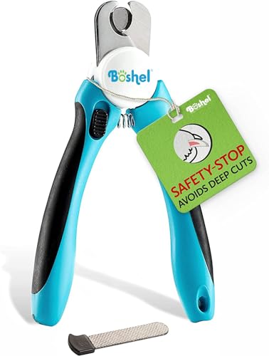 BOSHEL Nagelknipser und Trimmer für Hunde – mit Sicherheitsschutz, um ein Überschneiden der Nägel zu vermeiden, und einer kostenlosen Nagelfeile – rasiermesserscharfe Klingen – stabile BOSHEL Nagelknipser und Trimmer für Hunde – mit Sicherheitsschutz, um ein Überschneiden der Nägel zu vermeiden, und einer kostenlosen Nagelfeile – rasiermesserscharfe Klingen – stabile von Boshel