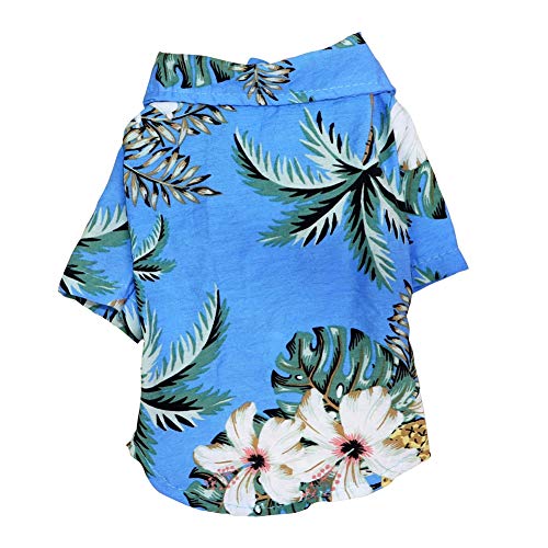Bosixty Dogs Sleeve Clothing,Pet Summer Hawaii Beach Flower Shirt, Cat Dog Coats, Puppy Overalls Thin Short Coconut Tree von Bosixty