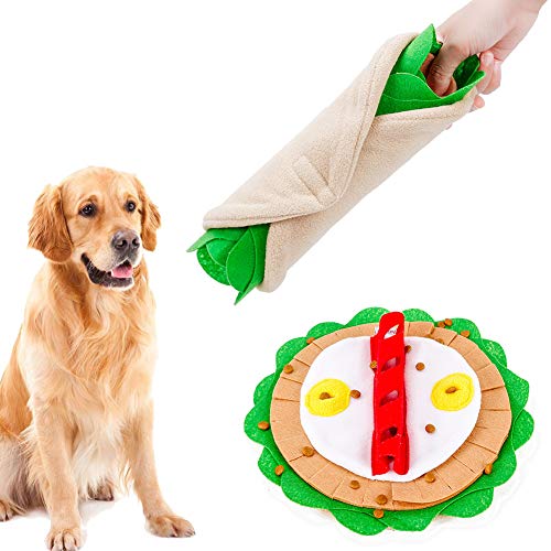 Bosixty Pet Snuffle Mat, Fütterungsmatten Für Hunde, Puzzlespielzeug Für Hunde, Hundefutter Für Hunde, Slow Thin Burrito Sniff Dog Training Toy von Bosixty