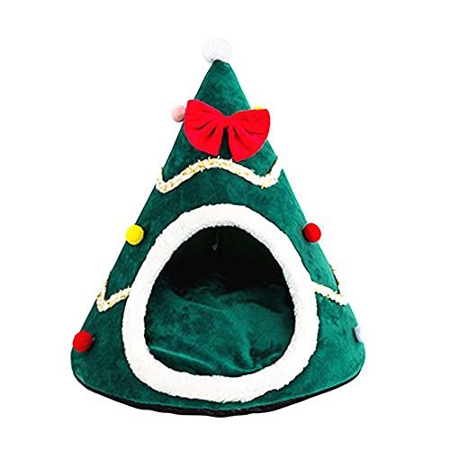 Bosixty Weihnachten katzenbett,Winter Warm Stereo Schwamm Weihnachtsbaum Katzenbett Rot Groß,das Lieblingsgeschenk eines Kätzchens von Bosixty