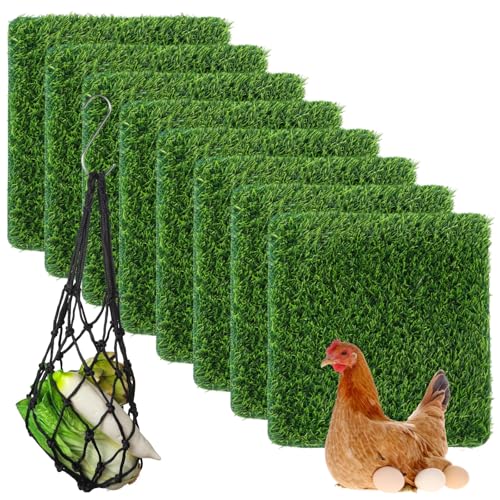 Bosreroy Hühnerstall-Nistunterlagen, waschbare Kunstrasenmatten mit Futterschnur, wiederverwendbare Bettwäsche für Hühner, 30,5 x 30,5 cm, für Innen- und Außenbereich, 8 Stück Bosreroy Hühnerstall-Nistunterlagen, waschbare Kunstrasenmatten mit Futterschnur, wiederverwendbare Bettwäsche für Hühner, 30,5 x 30,5 cm, für Innen- und Außenbereich, 8 Stück von BOSREROY
