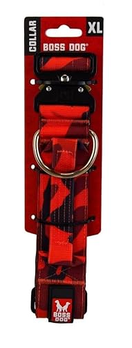 Boss Dog Tactical Collar X-Large Red Camo Durable Military Nylon Dog Calar von BossDog
