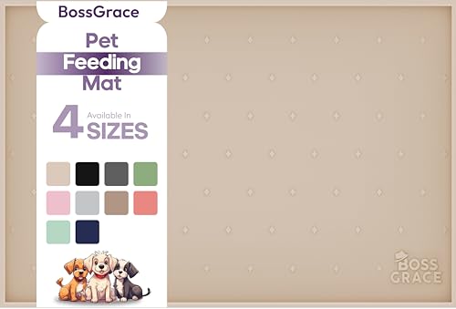 BossGrace Hundefuttermatte - Große Silikon-Haustiermatte, erhöhte Kanten, wasserdicht für Futter und Wasser von BossGrace