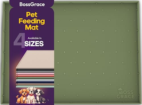 BossGrace XL-Hundefuttermatte, Allzweck-Silikon-Haustierfuttermatte, Katzenstreu-Matte, Unterbeckenmatte, erhöhte Kanten, Hundematte für Futter und Wasser, verhindert Verschütten, wasserdichte von BossGrace