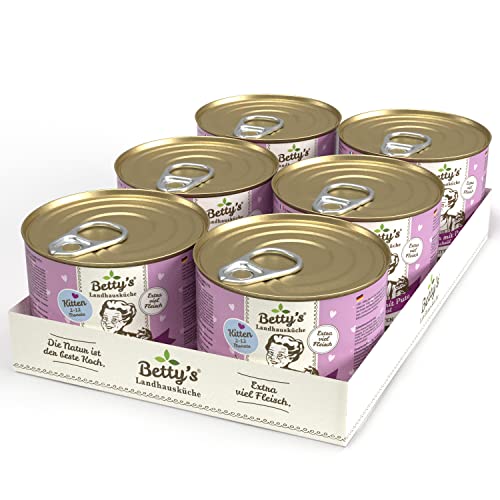 Betty's Kitten Landhausküche Nassfutter Katze Huhn & Pute, 12 x 200 g, schonend gegart, hohe Bioverfügbarkeit, für alle Katzenrassen geeignet von Boswelia