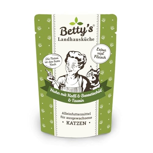 Betty's Landhausküche Frischebeutel Pouches Nassfutter Katze, Huhn & Kalb mit Borretschöl 100g, getreidefrei, Beste Qualität, hochwertiges Fleisch, schonend gegart, hohe Bioverfügbarkeit Betty's Landhausküche Frischebeutel Pouches Nassfutter Katze, Huhn & Kalb mit Borretschöl 100g, getreidefrei, Beste Qualität, hochwertiges Fleisch, schonend gegart, hohe Bioverfügbarkeit von Boswelia