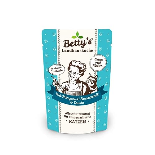 Betty's Landhausküche Frischebeutel Pouches Nassfutter Katze, Känguru mit Borretschöl 100g, getreidefrei, Beste Qualität, hochwertiges Fleisch, schonend gegart, hohe Bioverfügbarkeit Betty's Landhausküche Frischebeutel Pouches Nassfutter Katze, Känguru mit Borretschöl 100g, getreidefrei, Beste Qualität, hochwertiges Fleisch, schonend gegart, hohe Bioverfügbarkeit von Boswelia