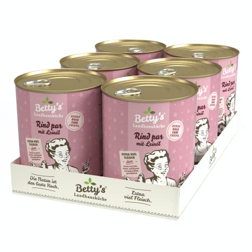 Betty's Landhausküche Hund Rind pur mit Leinöl 6 x 800 g Für alle Hunderassen geeignet Hohe Bioverfügbarkeit Wir achten auf Beste Qualität Betty's Landhausküche Hund Rind pur mit Leinöl 6 x 800 g Für alle Hunderassen geeignet Hohe Bioverfügbarkeit Wir achten auf Beste Qualität von Boswelia