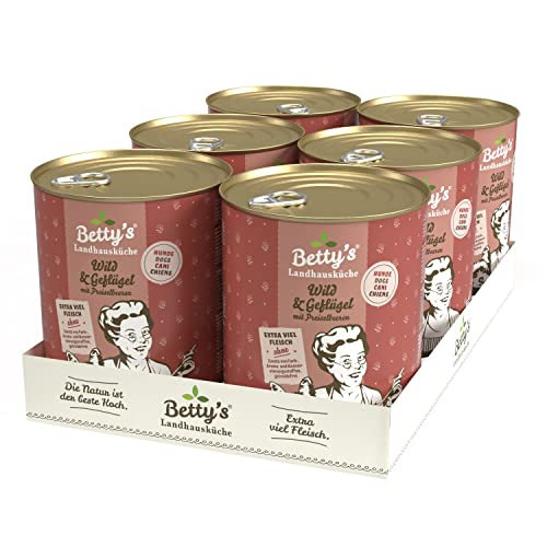 Betty's Landhausküche Hund Wild &Geflügel mit Preiselbeeren 6 x 800 g Für alle Hunderassen geeignet Hohe Bioverfügbarkeit Wir achten auf Beste Qualität Betty's Landhausküche Hund Wild &Geflügel mit Preiselbeeren 6 x 800 g Für alle Hunderassen geeignet Hohe Bioverfügbarkeit Wir achten auf Beste Qualität von Boswelia