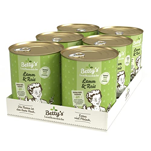 Betty's Landhausküche Hund Lamm & Reis 6 x 800 g Für alle Hunderassen geeignet Hohe Bioverfügbarkeit Wir achten auf Beste Qualität… von Boswelia