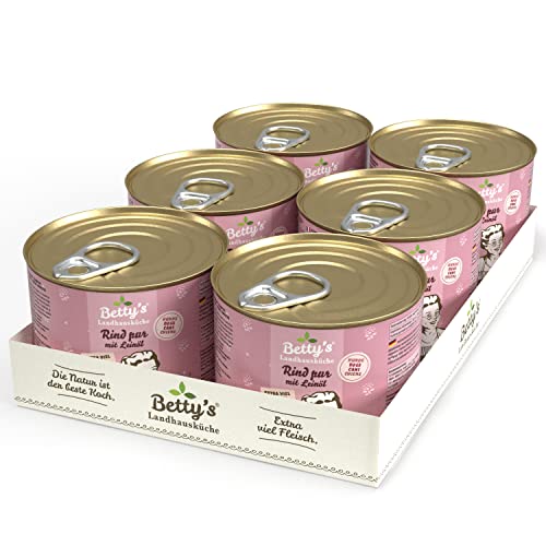 Betty's Landhausküche Hund Rind pur mit Leinöl 6 x 200 g Für alle Hunderassen geeignet Hohe Bioverfügbarkeit Wir achten auf Beste Qualität Betty's Landhausküche Hund Rind pur mit Leinöl 6 x 200 g Für alle Hunderassen geeignet Hohe Bioverfügbarkeit Wir achten auf Beste Qualität von Boswelia