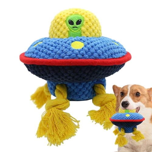 Botiniv Gefülltes Kauspielzeug, Quietschspielzeug für Hunde,Fliegendes Untertassen-Design, Beißspielzeug für Haustiere | Interaktives, Robustes, weiches, süßes, lustiges, Flauschiges, quietschendes von Botiniv