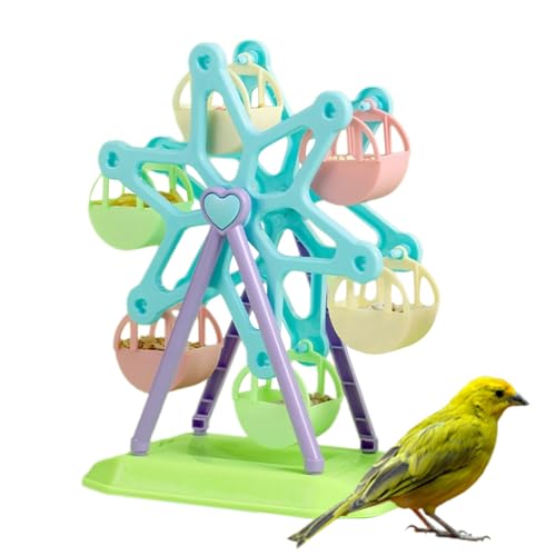Botiniv Riesenrad-Vogelspielzeug, Sich drehendes Vogelhäuschen,Vogelfutterrad - Rotierender interaktiver Futterspender für Barschfutter für Denkspiele kleinerer Vögel von Botiniv