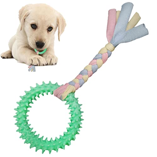 Botiniv -Spielzeug für Haustiere - Kaubares Hundespielzeug aus,Kaubarer, quietschender Kauspielzeugring mit rundem Design und guter Elastizität zum Zähneknirschen und Reinigen von Botiniv